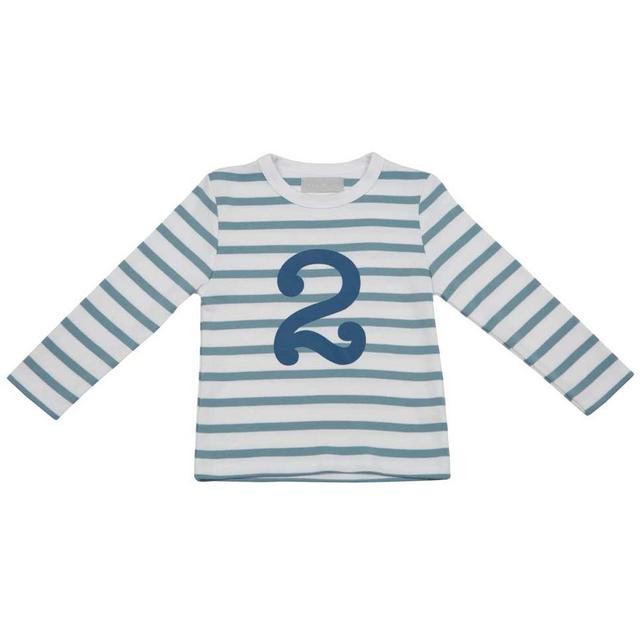 Bob & Blossom - Striped Number 2T Long Sleeved T-Shirt