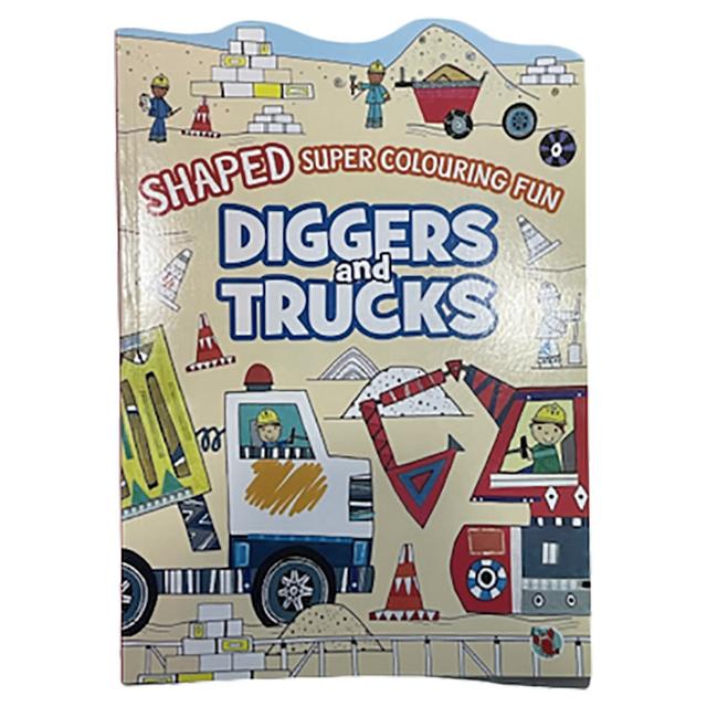 Shaped Super Colouring Fun: Diggers & Trucks