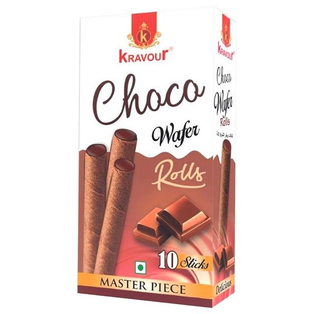 Kravour - Choco Wafer Rolls - 120g - 10pcs