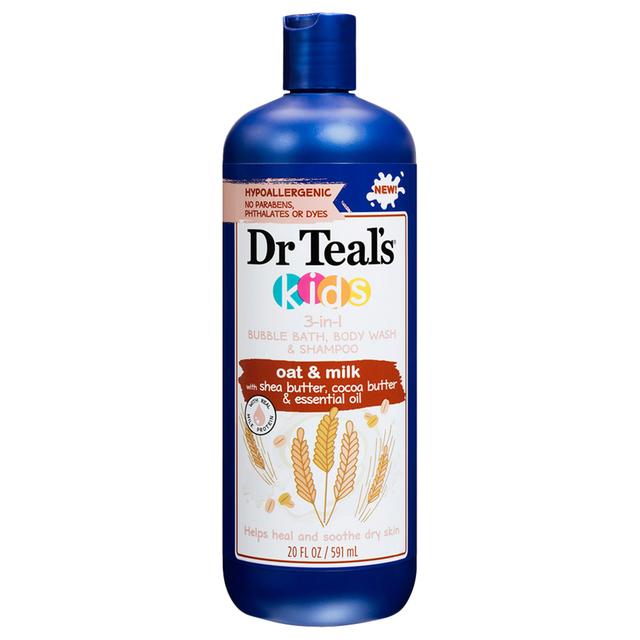 Dr Teal's - Kids Oat & Milk Bubble Bath, Body Wash & Shampoo - 591 ml