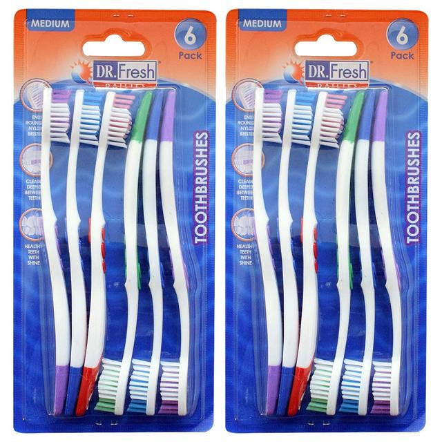 Dr.Fresh - Mix 6Pcs-Set Toothbrushes - Pack Of 2