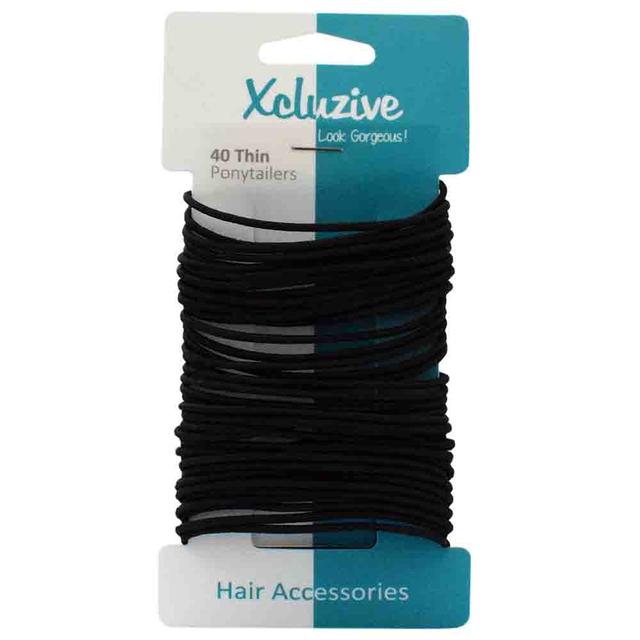 Xcluzive - Thin Pony Tailers 40pcs - Black