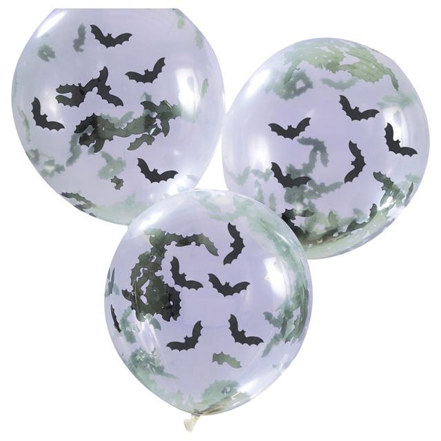 Ginger Ray - Creep It Real Confetti Balloons - Bats - 5pcs