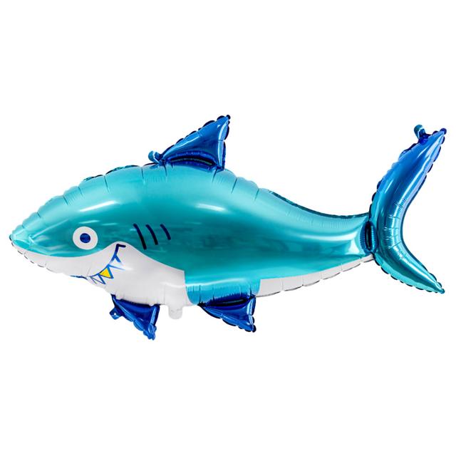 Party Deco - Foil Balloon - Shark - Blue