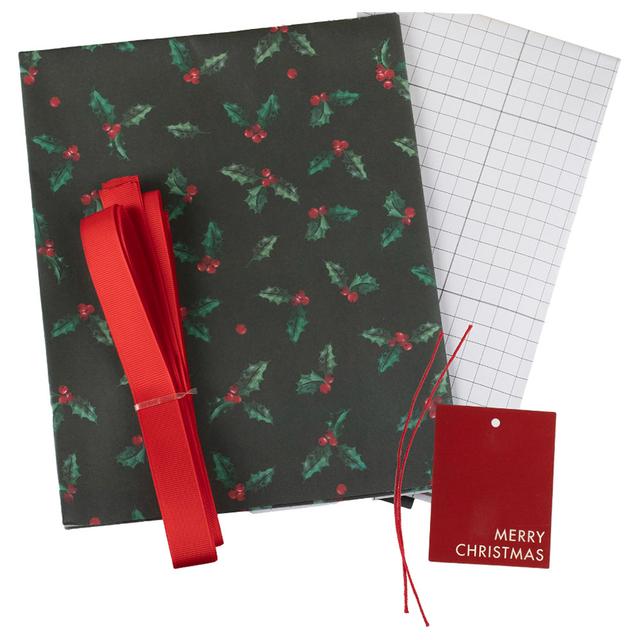 Ginger Ray - Holly Print Wrap Kit - Green/Red/Gold