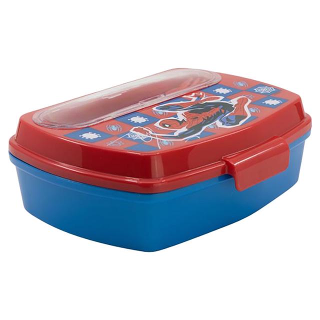 Stor - Spiderman Arachnid Lunch Box w/ 1 Compartment & Cutlery