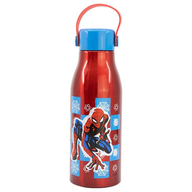 Stor - Spiderman Flexi Handle Aluminium Bottle - 760ml - Red