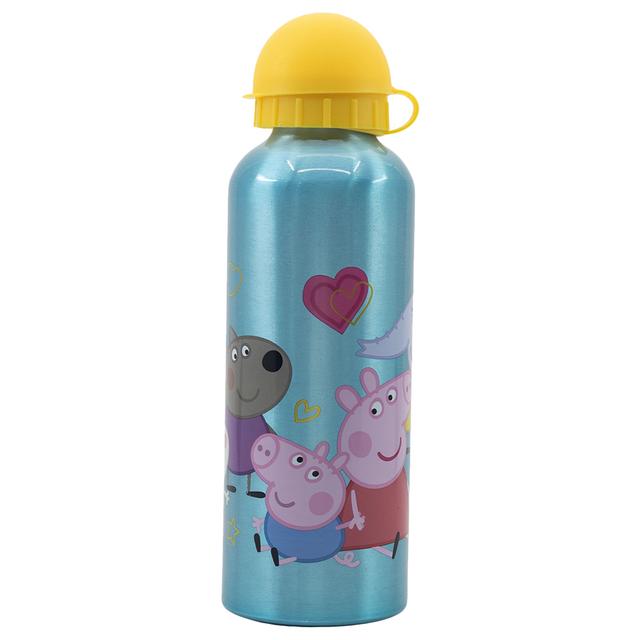 Stor - Peppa Pig Core Aluminium Bottle - 530ml - Blue