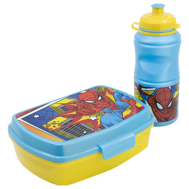 Stor - Spiderman Flyer Lunch Box & Bottle Set