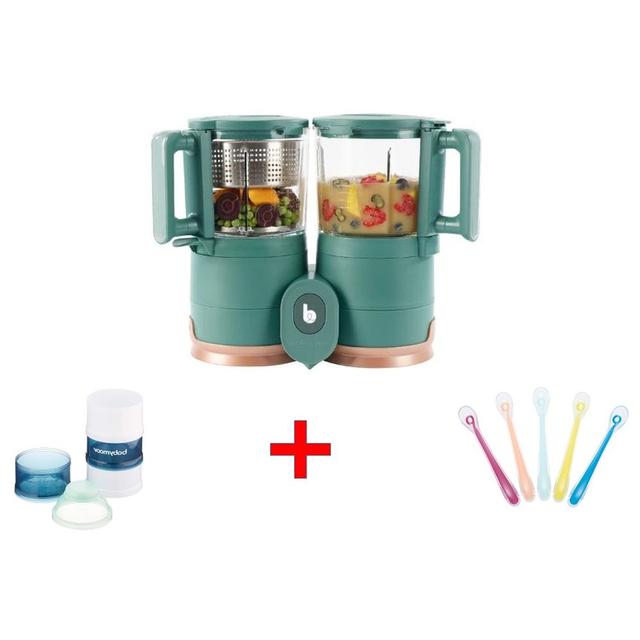 Babymoov - Nutribaby Food Processor W/ 5 Spoons & Bottle Dispenser