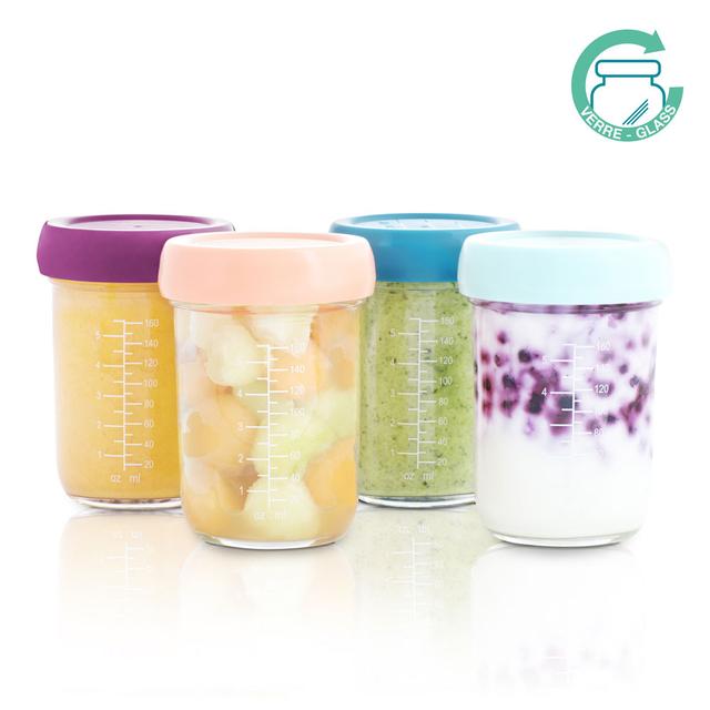 babymoov - Glass Baby Bowl 4x220ml Airtight Food Storage