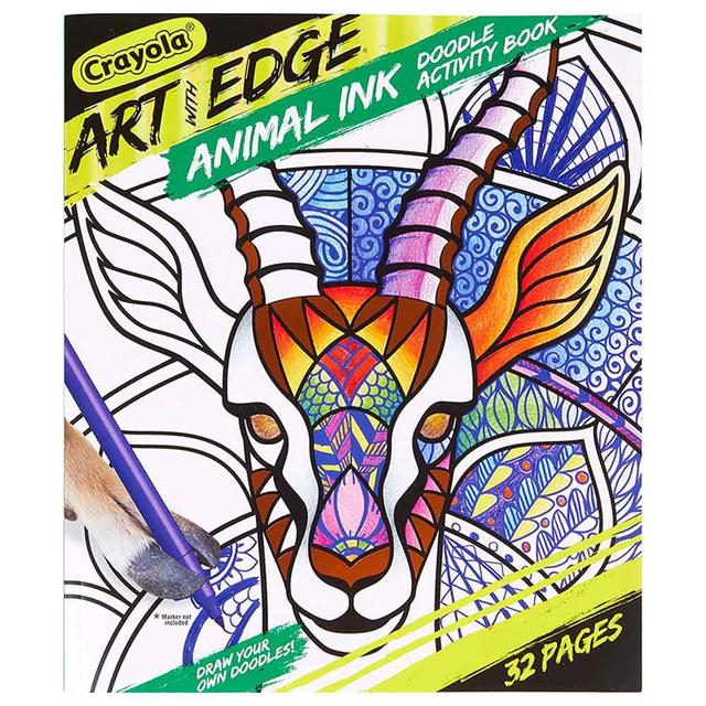 Crayola - Animal Ink Doodle Activity Book Art With Edge