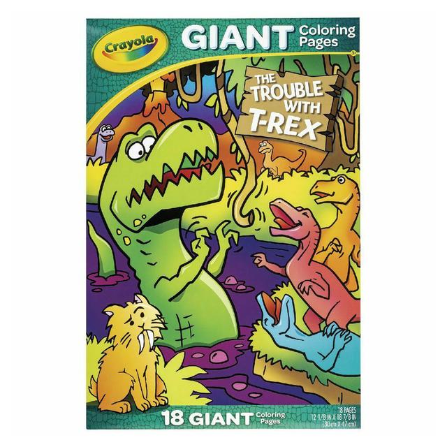 Crayola - 18 Page Giant Coloring Pages -T-Rex Troubles