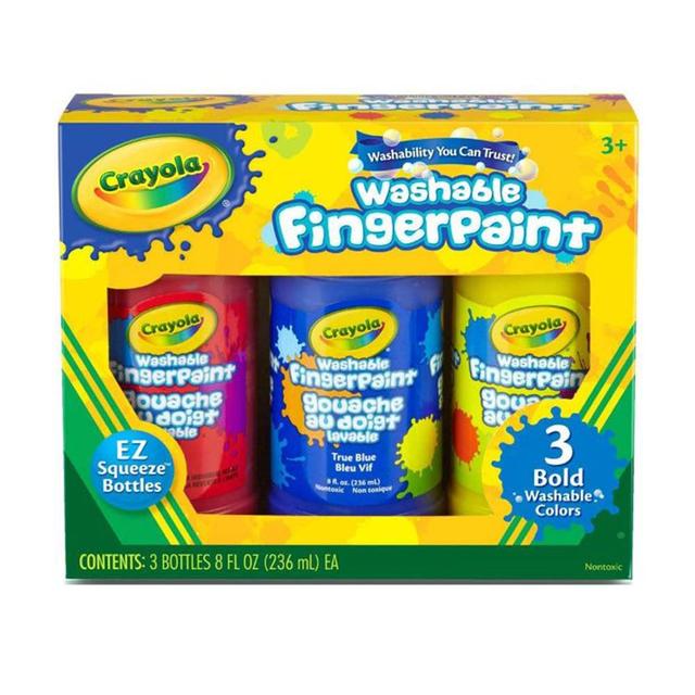 Crayola - 3 CT. 8 oz. Washable Fingerpaint Bold Colors