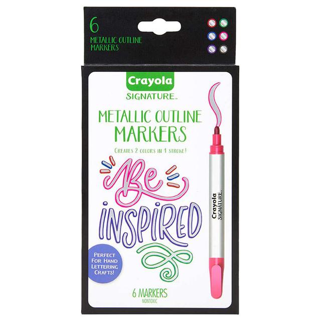 Crayola - Signature Metallic Outline Paint Markers - 6pcs