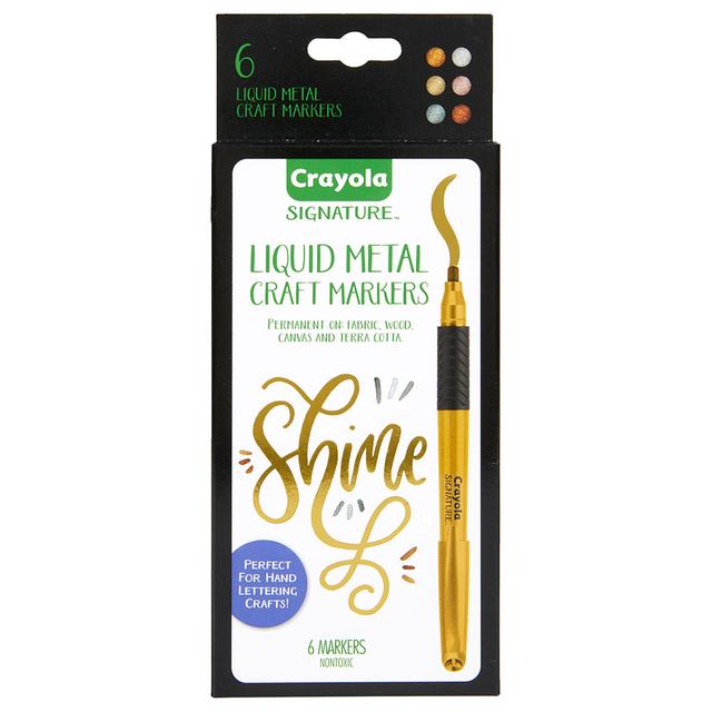 Crayola - Signature Metallic Permanent Markers - 6pcs