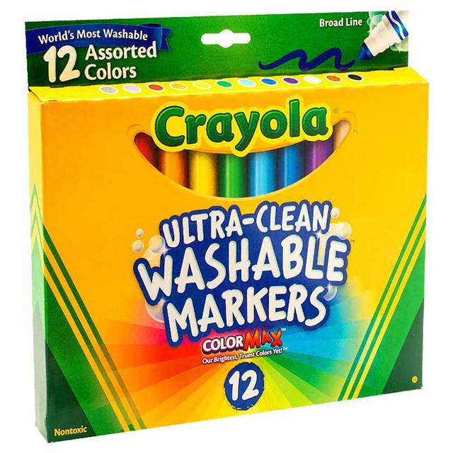 Crayola - Ultra-Clean Washable Broad Line Markers Pack of 12