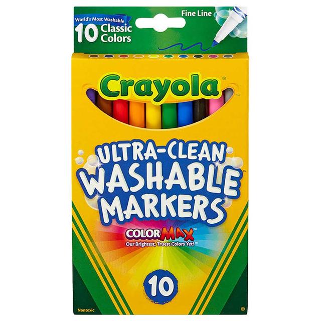 Crayola - Ultra-Clean Washable Markers - Classic Colors - 10pcs