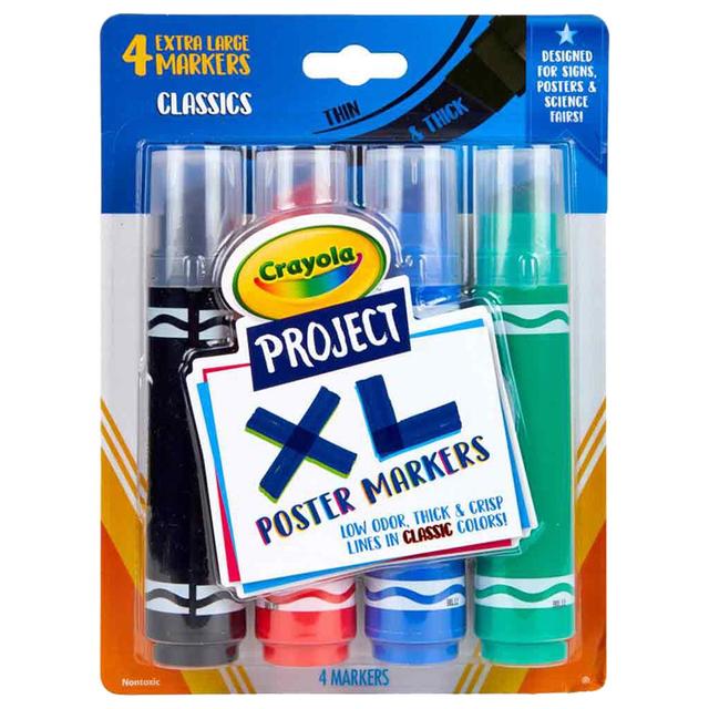 Crayola - XL Poster Markers - 4pcs - Classic Colors