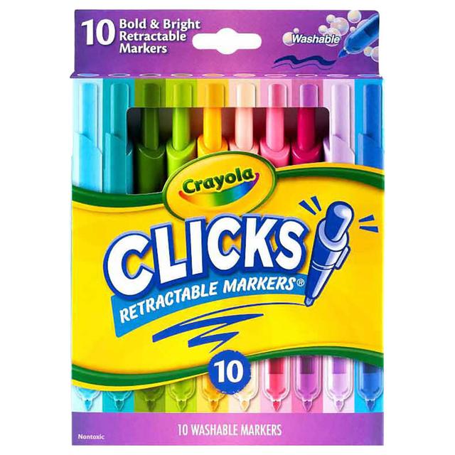 Crayola - Washable Clicks Retractable Markers - 10pcs