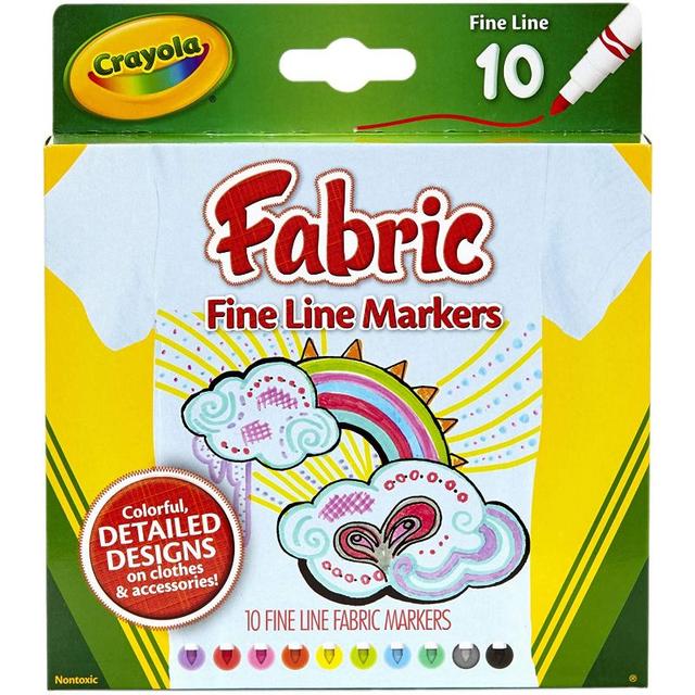 Crayola - 10 Fine Line Fabric Markers