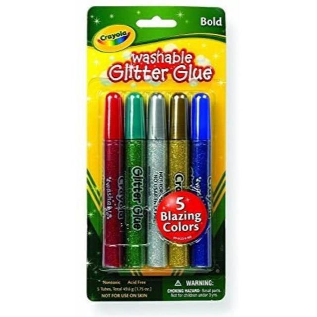 Crayola - Set of 5 Washable Glitter Glue, Bold Blazes