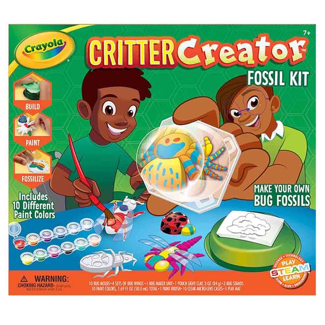 Crayola - Critter Creator Metallic Clay Art Fossil Kit W/ Paint