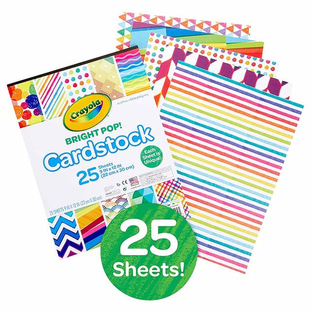 Crayola - 25 Sheets Cardstock Bright Pop