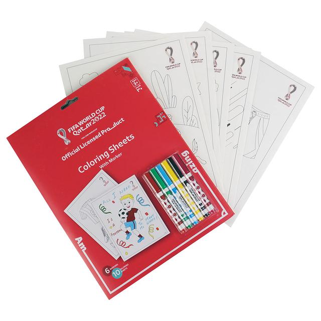 Fifa - World Cup Qatar 2022 Football Colouring Sheets w/ Markers