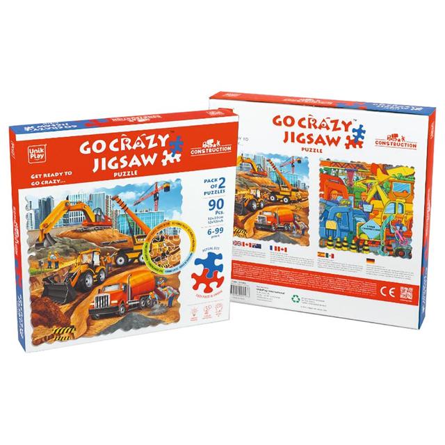 Unikplay - Go Crazy Jigsaw Puzzle - 2 Trays - Construction