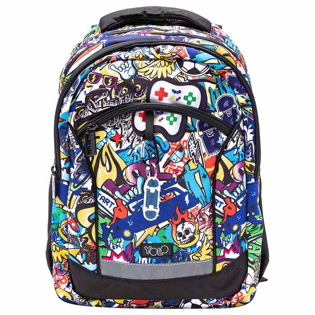 Yolo - 2-In-1 School Backpack - Graffiti - 17-Inch