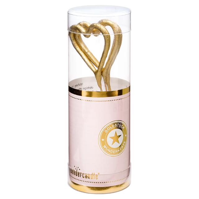 Party Camel - Heart Shape Mini Sparkler Candle Set - Pack of 4 - Gold