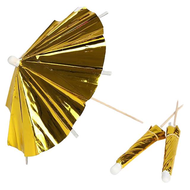 Meri Meri - Gold Long Drinks Umbrella - 24pcs