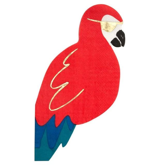 Meri Meri Pirate Parrot Napkins Red