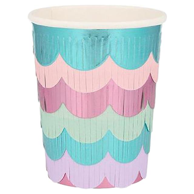 Meri Meri - Mermaid Scalloped Fringe Cups Pack of 8