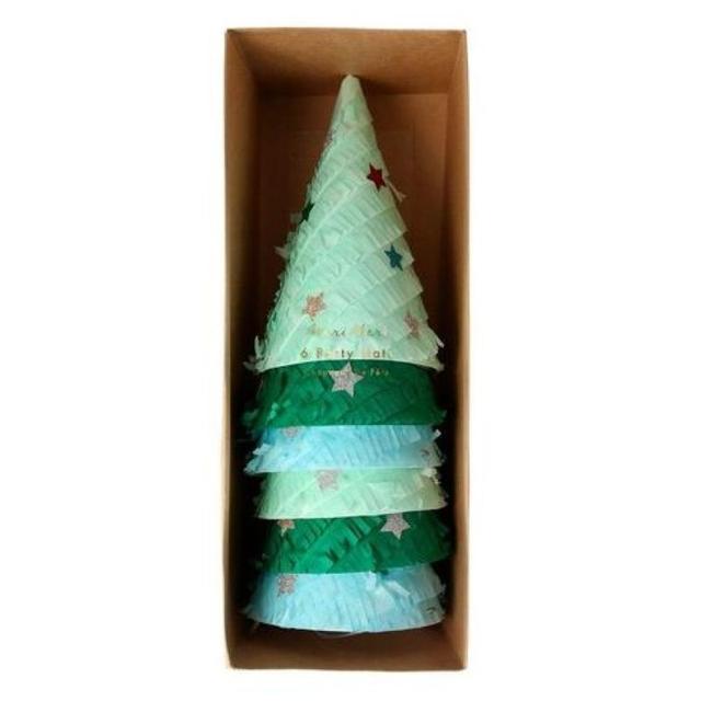 Meri Meri - Fringed Christmas Tree Party Hats Pack of 6