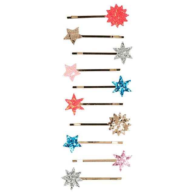 Meri Meri - Mixed Glitter Star Hair Slides - 10pc