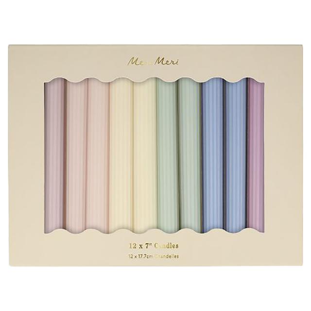 Meri Meri - Pastel Taper Candles - 12pcs - 7-inch