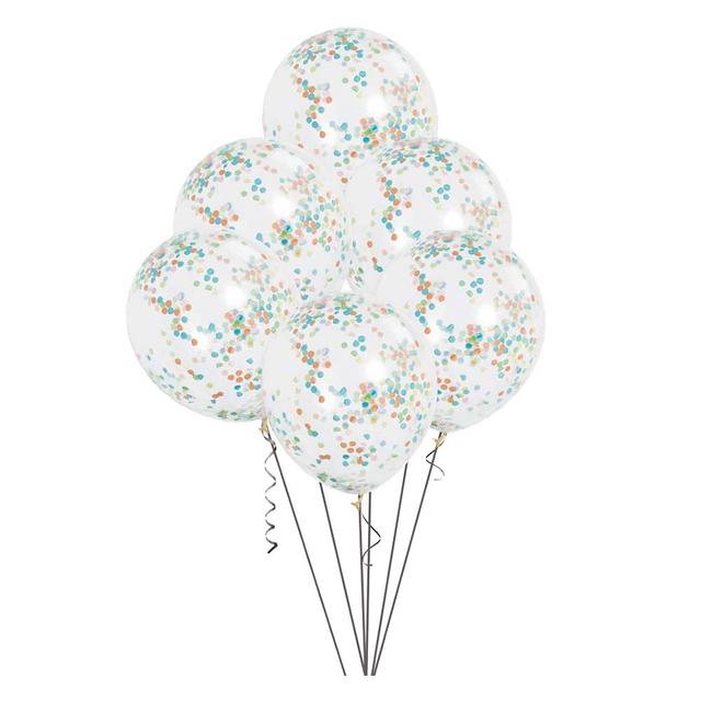 Unique - Bright Confetti Balloons Pack of 6