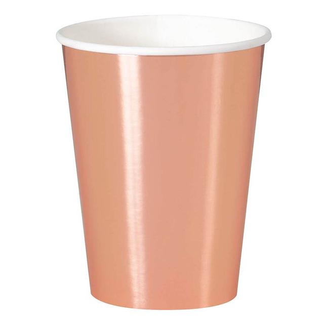 Unique - Foil Paper Cups - Rose Gold - 8 pcs