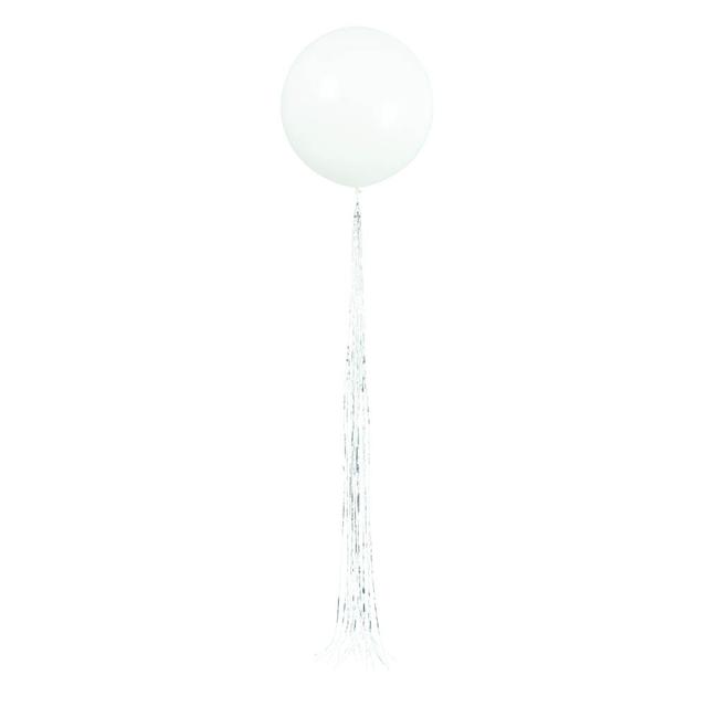 Unique - Balloon With Silver Tassel - White