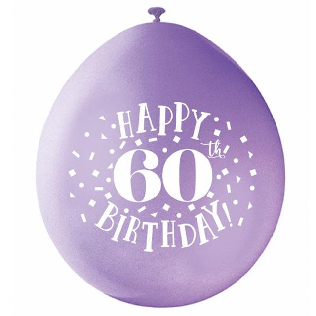 Unique - 9" Happy 60th Birthday Balloons