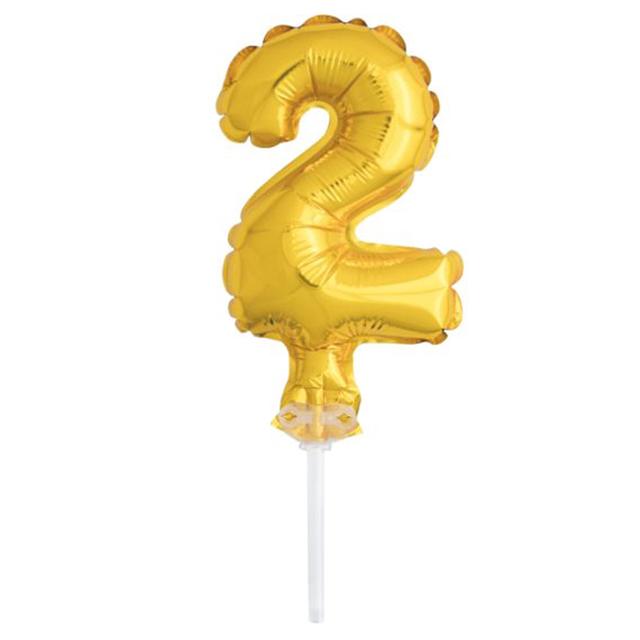 Unique - 5" Gold Foil Balloon Cake Topper - 2