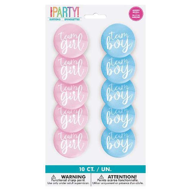 Unique - Team Boy/Girl Gender Reveal Badge