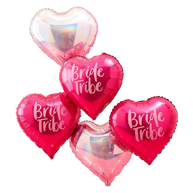 Ginger Ray - Iridescent Bride Tribe Hen Balloons 5pcs - Pink