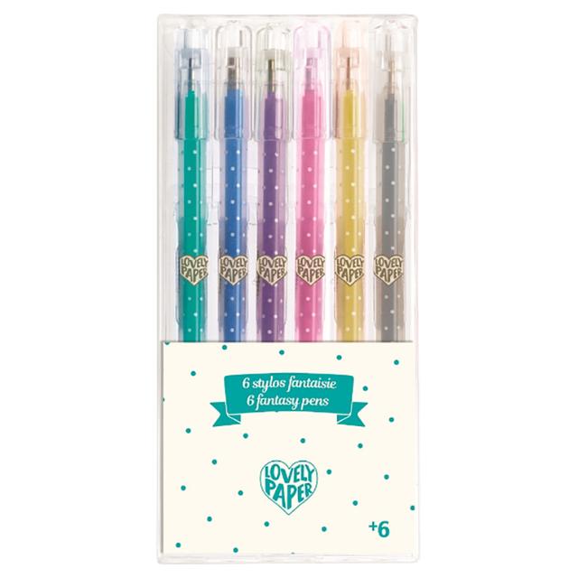 Djeco - Gel Pens 6 Glitter Gel Pens