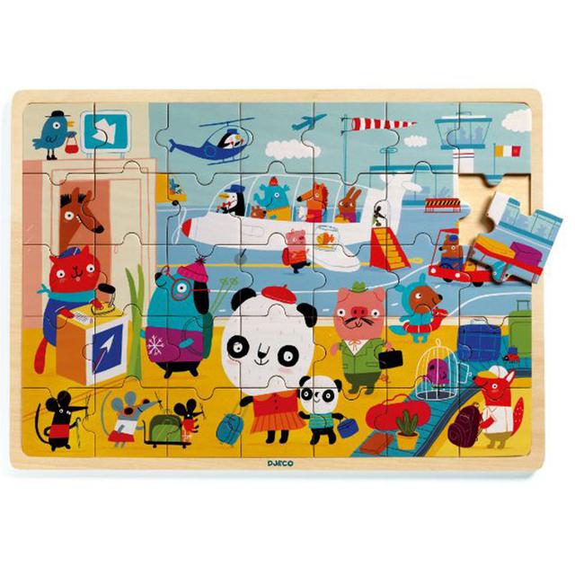 DJECO - Puzzlo Airport Wooden Tray Puzzle