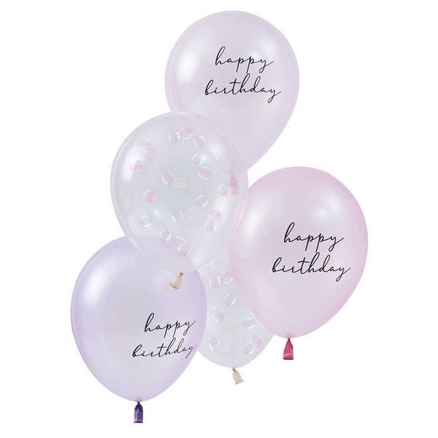 Ginger Ray - Pearlized Pink & Shell Confetti Balloons