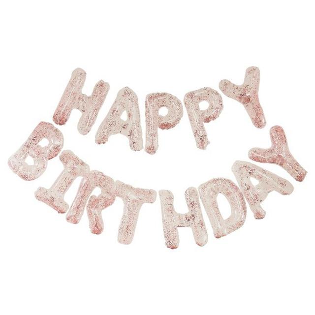 Ginger Ray - Foil & Confetti Happy Birthday Balloons Banner