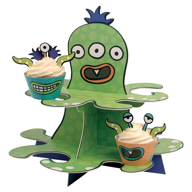 Ginger Ray - Monster Madness Cupcake Stand - Green